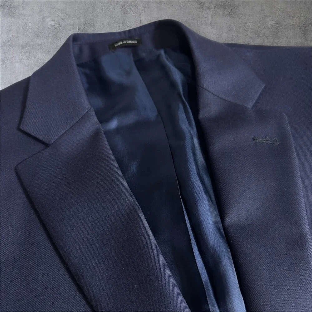 JOSEPH ABBOUD Men’s 42R Navy Blazer Sport Coat 2 Button Jacket 100% Wool Suits